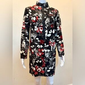 100% Silk Karen Zambos Vintage Couture Shirt Dress – Floral Print, Size S Petite